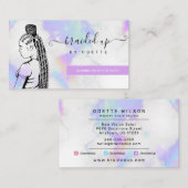 Carte De Visite Holographique Nuages Cheveux Braider Stylist Braid (Devant / Derrière)