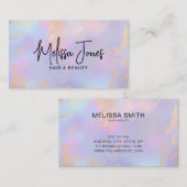 Carte De Visite Holographique Opal Blush Rose Gold (Devant / Derrière)