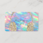 Carte De Visite Holographique Opal Parties scintillant casque DJ (Devant)