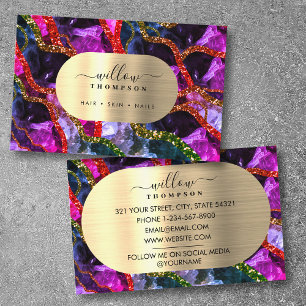 Carte De Visite Holographique Opal Purple Géode Agate