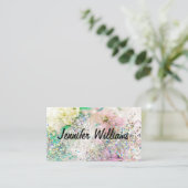 Carte De Visite Holographique Parties scintillant aquarelle Pastel (Debout devant)