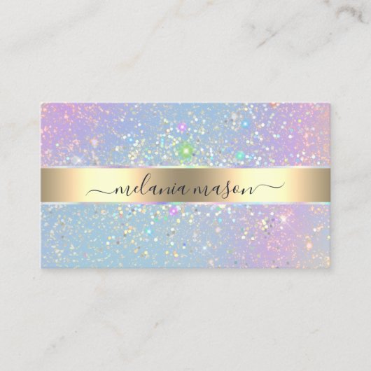 Carte De Visite Holographique Parties scintillant de glam Élégant  (Devant)