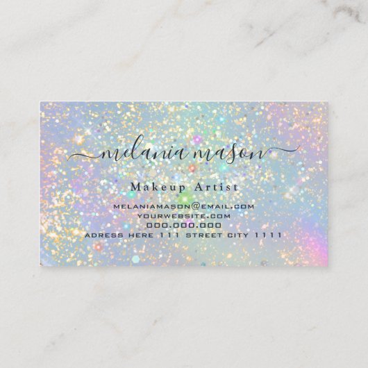 Carte De Visite Holographique Parties scintillant de glam Élégante (Dos)