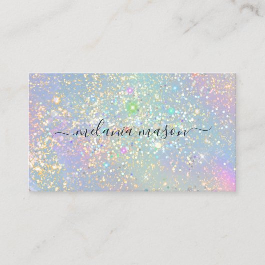 Carte De Visite Holographique Parties scintillant de glam Élégante (Devant)