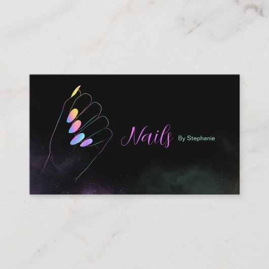 Carte De Visite Holographique Parties scintillant étincelante ongl (Devant)