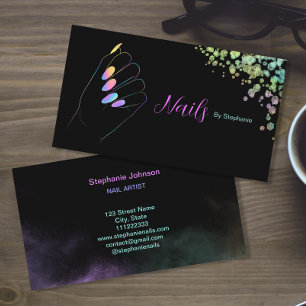 Carte De Visite Holographique Parties scintillant étincelante ongl