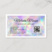 Carte De Visite Holographique Parties scintillant Qr Code maquilla (Dos)