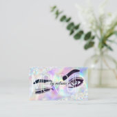 Carte De Visite Holographique Parties scintillant Qr Code maquilla (Debout devant)