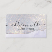 Carte De Visite Holographique Parties scintillant violet Luxe Glam (Devant)