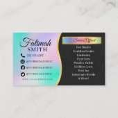 Carte De Visite Holographique Pastel Moderne Hair Braiing Salon (Dos)