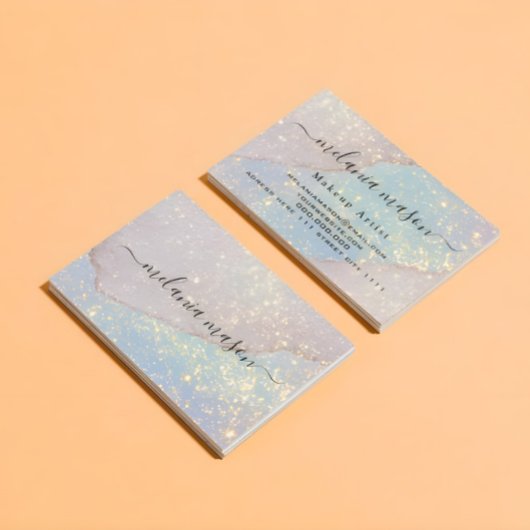 Carte De Visite Holographique Pastel Parties scintillant maquillag