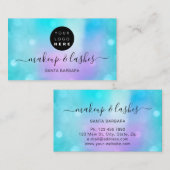 Carte De Visite Holographique Pearly Blue Logo Lash Nails de maqui (Devant / Derrière)