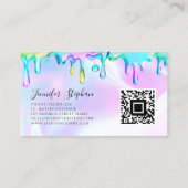 Carte De Visite Holographique Polonais Drives Nails Artiste QR Cod (Dos)