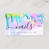 Carte De Visite Holographique Polonais Drives Nails Artiste QR Cod (Devant)