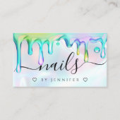 Carte De Visite Holographique Polonais Drives Nails Artiste QR Cod (Devant)