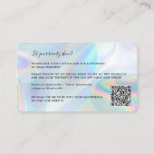 Carte De Visite Holographique QR Code marque propriétaire Merci (Dos)
