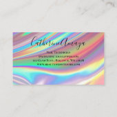 Carte De Visite Holographique Rainbow Nail Salon Loyauté (Dos)
