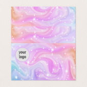 Carte de visite Holographique rose et or (Extérieur déplié)