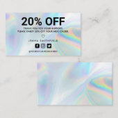 Carte De Visite Holographique Salon tendance Merci (Devant / Derrière)