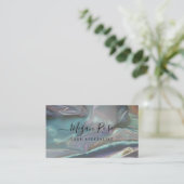 Carte de visite holographique sarcelle (Debout devant)
