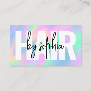 Carte de visite Holographique Script Hair Styliste