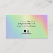 Carte De Visite Holographique Unicorn Parties scintillant Drives B (Dos)