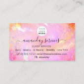 Carte De Visite Holographique Unicorn Rainbow QR Code Logo Coeur (Dos)