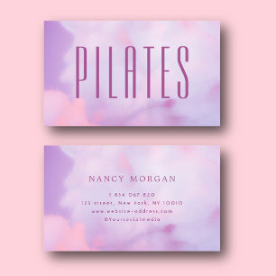 Carte de visite holographique violette Pilates