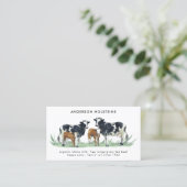 Carte De Visite Holstein Cow Breeder Dairy Farm Custom QR Code (Debout devant)