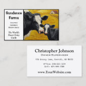 Carte De Visite Holstein Dairy Cattle Farm (Devant / Derrière)