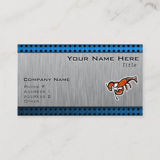 Carte De Visite Homard ; Métal-regard balayé (Devant)