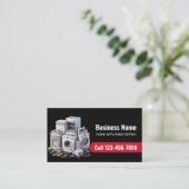 Carte De Visite Home Appliance Repère Service Professionnel Noir (Debout devant)