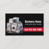 Carte De Visite Home Appliance Repère Service Professionnel Noir (Devant)