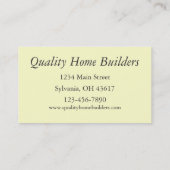Carte De Visite Home Builder (Dos)