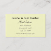 Carte De Visite Home Builder (Dos)