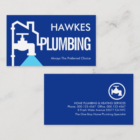 Carte De Visite Home Building Pipe Frame Leaking Faucet (Devant / Derrière)