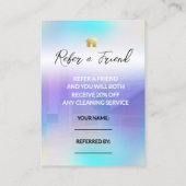 Carte De Visite Home cleaning referral  (Dos)
