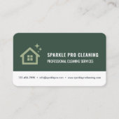 Carte De Visite Home Cleaning Service Green Professional (Devant)