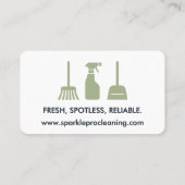 Carte De Visite Home Cleaning Service Green Professional (Dos)