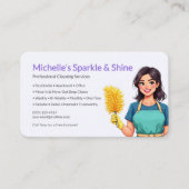 Carte De Visite Home Cleaning Service Purple (Devant)