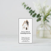 Carte De Visite Home Cleaning Services Code QR mignon (Debout devant)