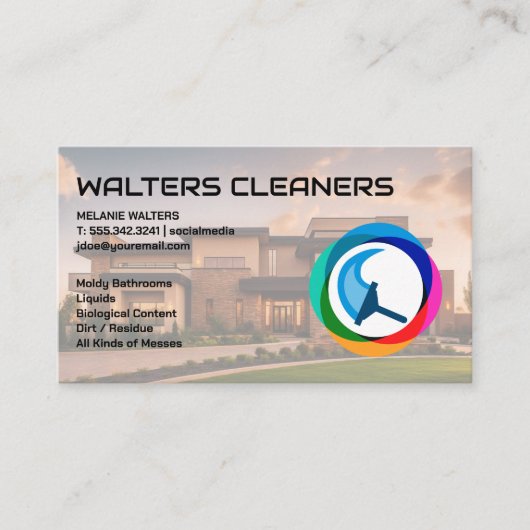 Carte De Visite Home Cleaning Services | House Living Room (Devant)