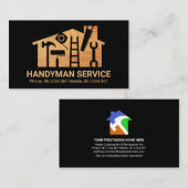 Carte De Visite Home Handyman Tools Wood Grain (Devant / Derrière)
