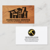 Carte De Visite Home Handyman Tools Wood Grain Carenter (Devant / Derrière)
