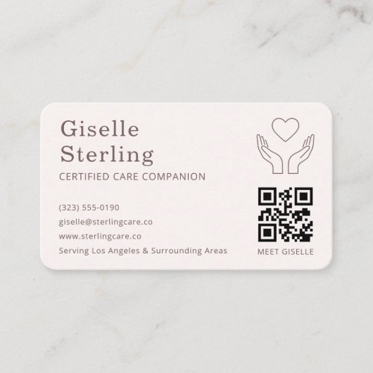 Carte De Visite Home Help Caregiver QR Code (Devant)