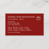 Carte De Visite Home Maintenance Handyman (Devant)