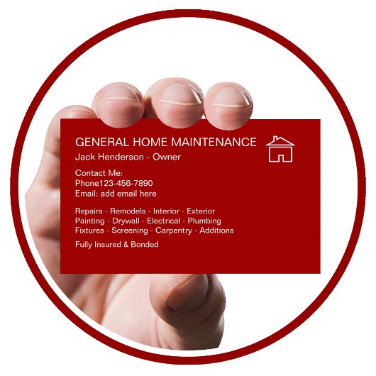Carte De Visite Home Maintenance Handyman