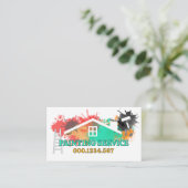 Carte De Visite Home Paint Splatter Ladder Brush (Debout devant)