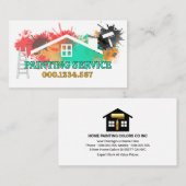 Carte De Visite Home Paint Splatter Ladder Brush (Devant / Derrière)