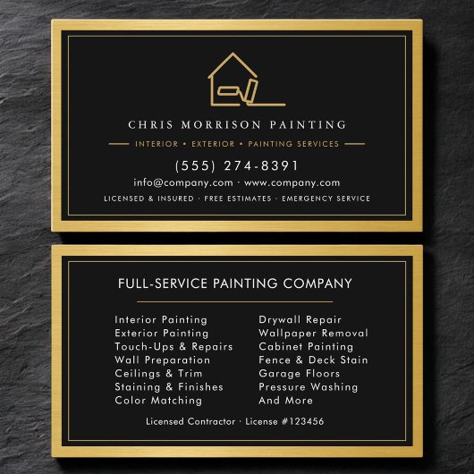 Carte De Visite Home Painter Contractor Painting Service
